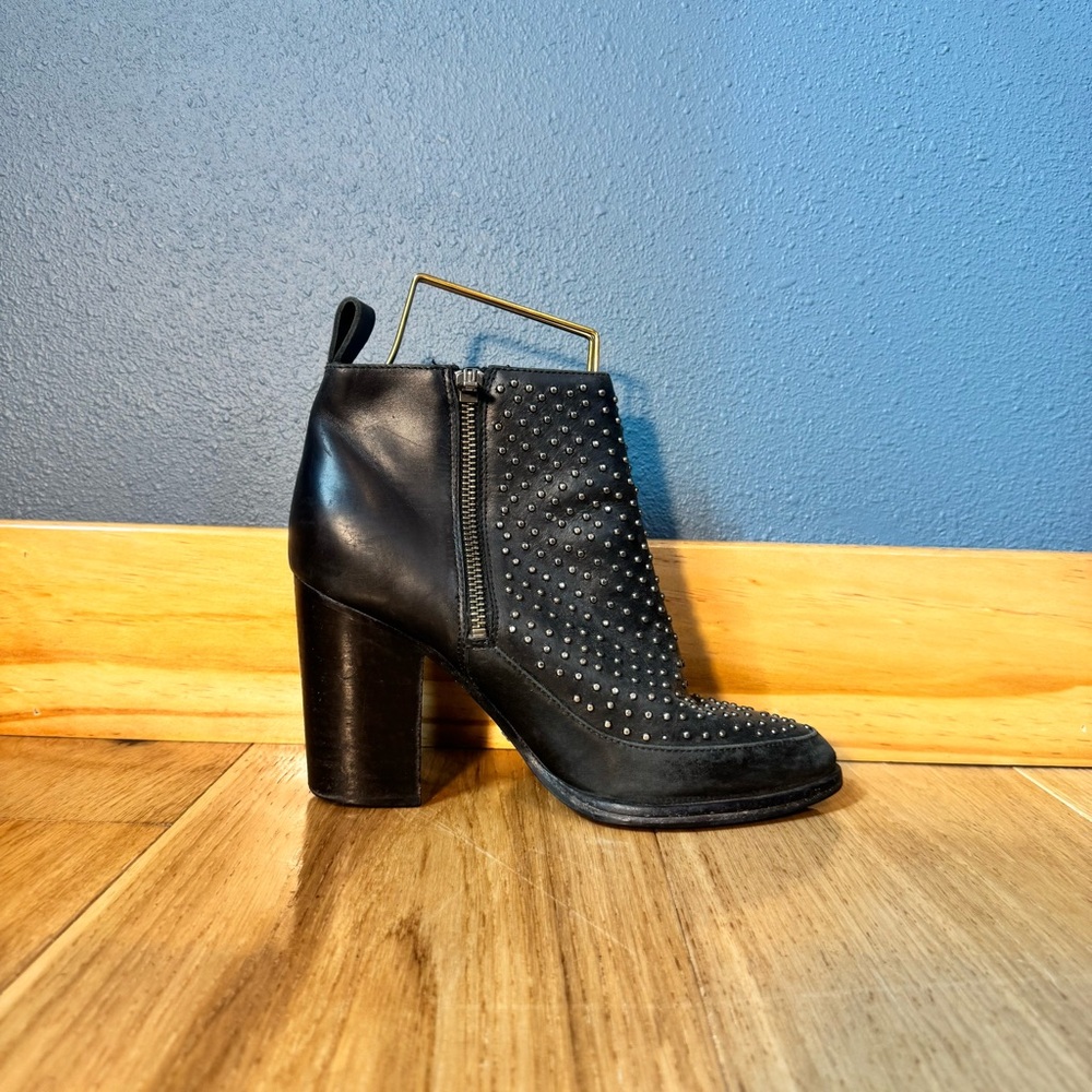 & Other Stories Black Studded Heeled Ankle Boots size 39